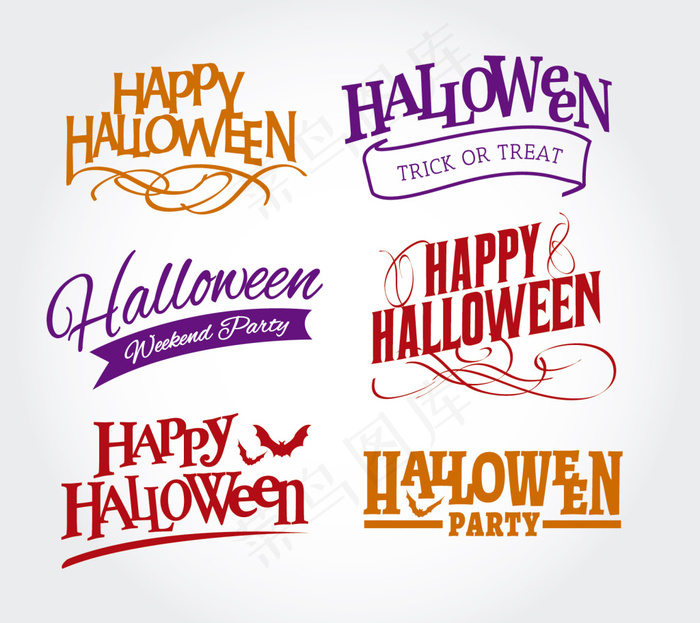 万圣节HALLOWEEN字体设计ai矢量模版下载