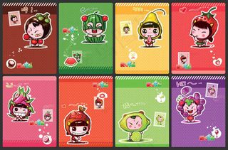 卡通水果本子封面设计PSD素材