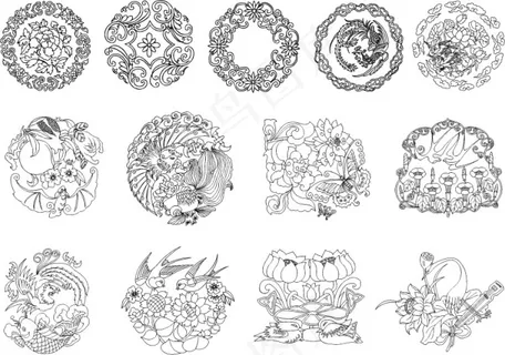 矢量中国元素花纹与传统