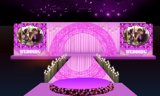 婚礼背景效果图