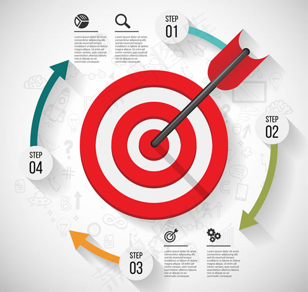 红色箭靶商务信息图矢量素材下载