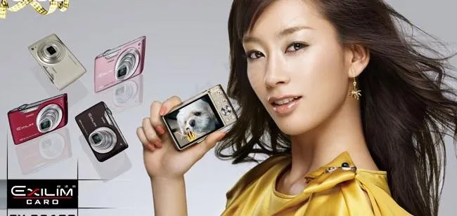 卡西欧数码相机美女广告海报图片(4331X2441(DPI:100))psd模版下载