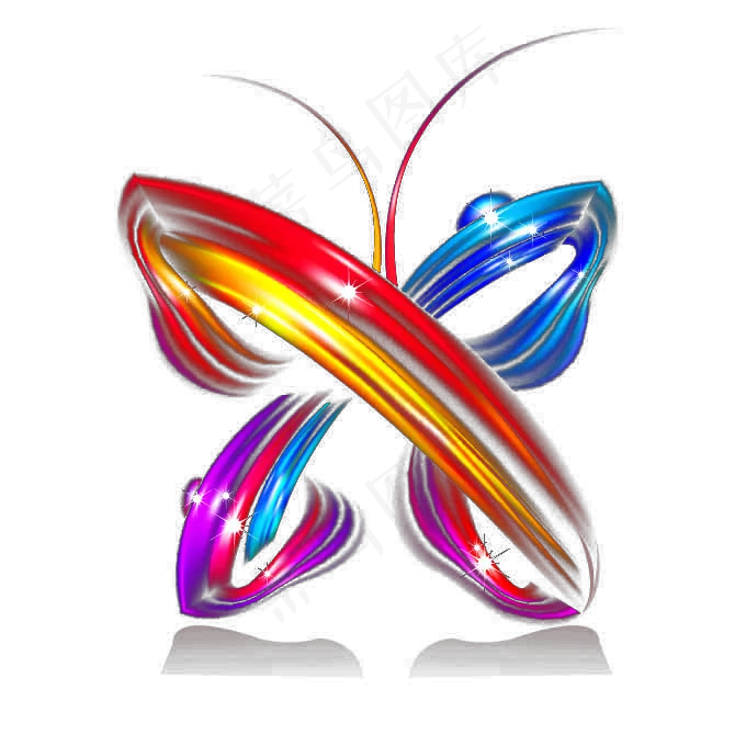 梦幻发光蝴蝶PNG免扣素材