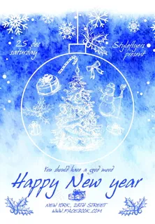 新年下雪海报 新年下雪海报