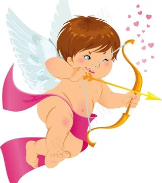 卡通风格的可爱的小天使矢量素材