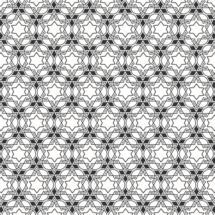 伊斯兰图案的单色模式eps,ai矢量模版下载