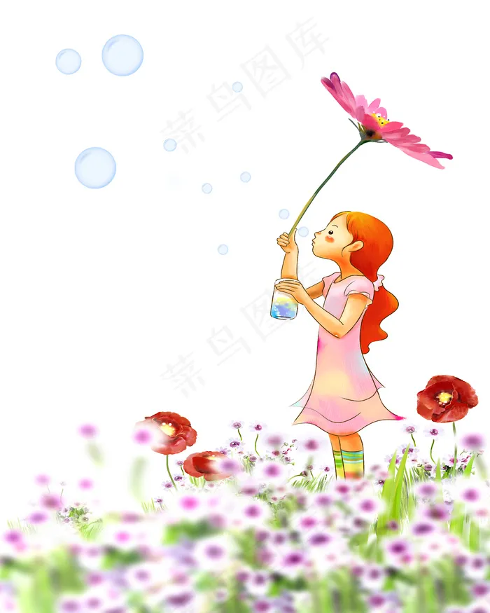 花朵泡泡清新浪漫移门