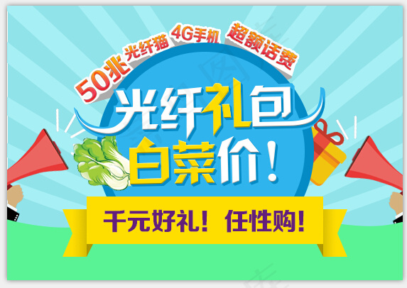 光纤白菜价psd模版下载