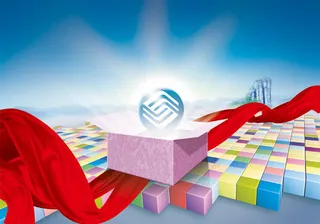 移动红飘带PSD素材