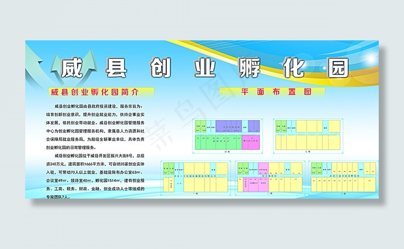 创业孵化园简介展板图片psd模版下载