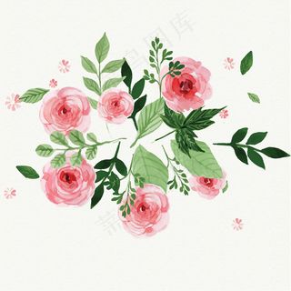 手绘水彩效果植物花卉