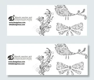 花纹蝴蝶矢量图