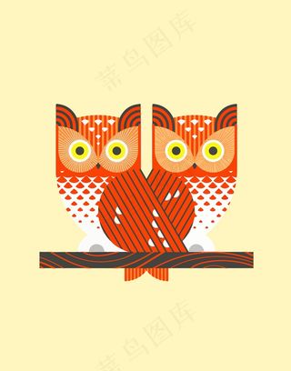 卡通动物飞禽猫头鹰