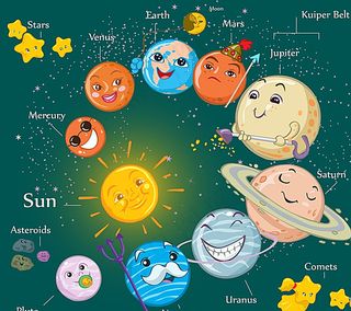 卡通宇宙太阳系图片