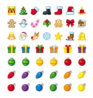 卡通圣诞元素图标矢量素材