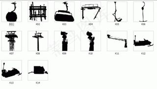 剪影12 滑雪场设备剪影图片