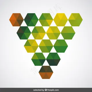 绿色的六边形构成的三角形