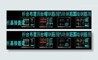 桥台构造与钢筋图cad图纸