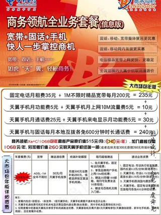 电信商务领航信息版宣传彩页背面图片