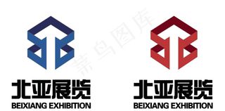 北亚展览公司logo设计双色版