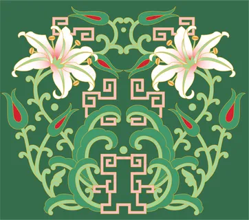 古典线描花纹PSD分层素材