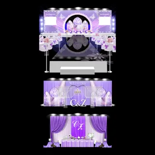 粉紫色婚礼设计图