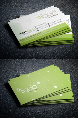 简洁大气绿色商业名片模板