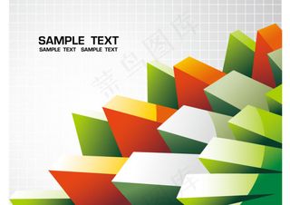 立体炫彩方块背景