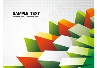 立体炫彩方块背景