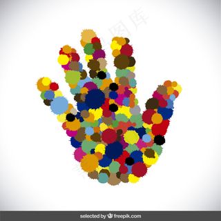 手的轮廓与飞溅