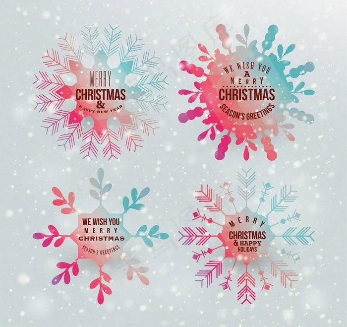 圣诞节雪花图片eps,ai矢量模版下载
