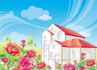 韩国自然风景 春天风景素材 矢量 AI格式_0021