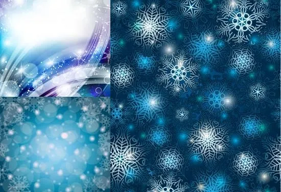 缤纷雪花蓝色背景矢量图 AIai矢量模版下载