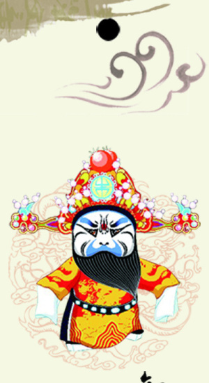 中国风书签之京剧脸谱PSD素材下载