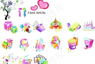 超实用的节日礼品矢量图图片