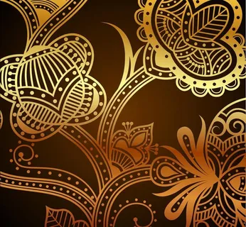 金色欧式梦幻花纹花朵图片 金色欧式梦幻花纹花朵图片