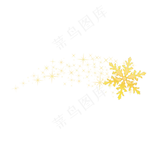 圣诞节卡通扁平金色雪花元素