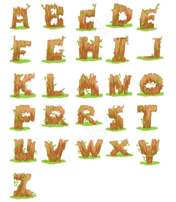 个性艺术英文字母数字eps矢量素材...