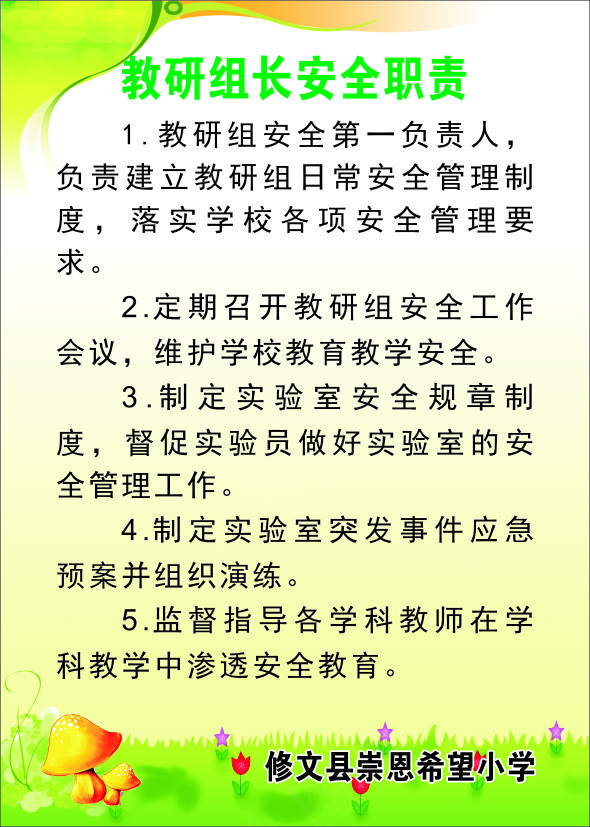 教研组长安全职责cdr矢量模版下载