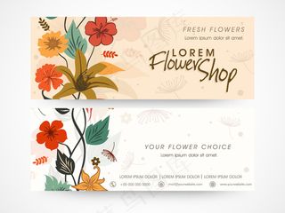 彩色花卉商务卡片矢量素材