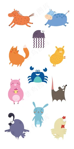 可爱卡通免扣png动物淘宝素材