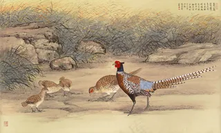 高清简约复古中国风安居乐业书房装饰...