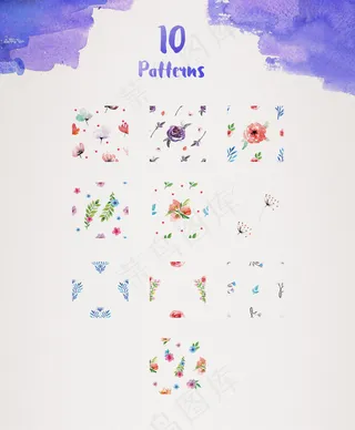 清新花朵花边标签边框PSD素材