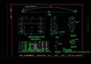 主桥观景平台栏杆图cad图纸
