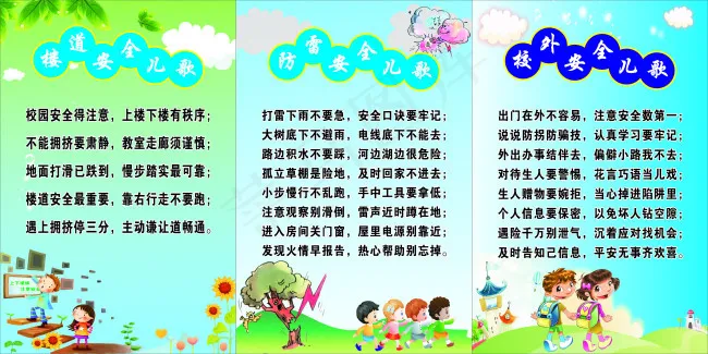幼儿园安全管理制度儿歌cdr矢量模版下载