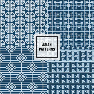 亚洲蓝色图案设计