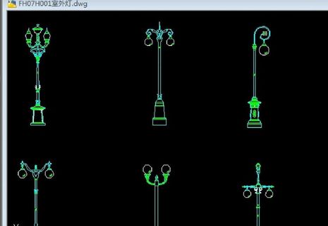 广场灯 立面cad图图片
