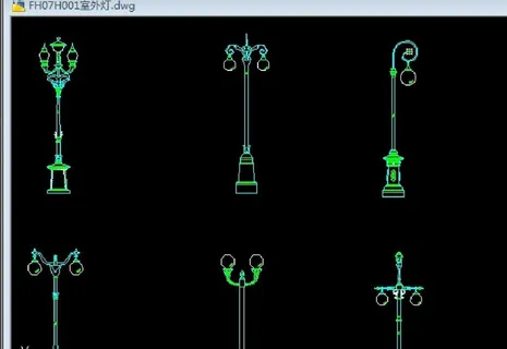 广场灯 立面cad图图片