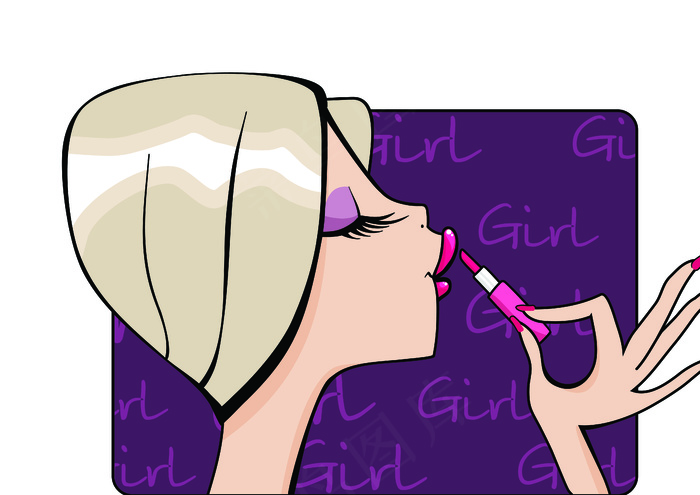 美女卡通插画矢量素材05