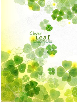 矢量梦幻四叶草素材